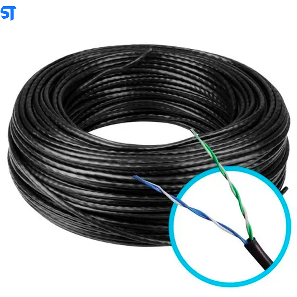 Metro de Cabo de Rede Cat 5 D Connect Preto